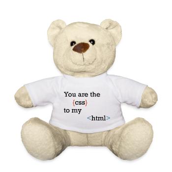 CodeSymbolism Curly and Angle - Teddy Bear - white - Front