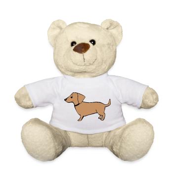 mignon teckel chiens t-shirt cadeau enfants - Nounours - blanc - Devant