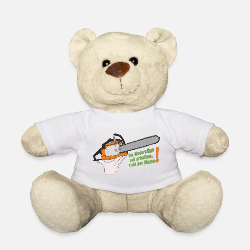 Chainsaw humor without background - Teddy Bear - white
