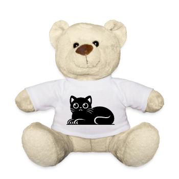 Dessin mignon de style tatouage de chat chat - Nounours - blanc - Devant