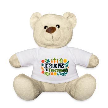 Je peux pas j'ai Tracteur - Nounours - blanc - Devant
