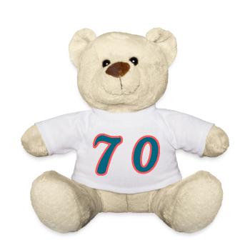 70. 70 ANS. 70e ANNIVERSAIRE. ANNIVERSAIRE 70 ANS. - Nounours - blanc - Devant