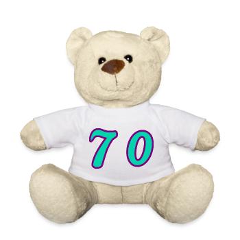 70. 70 ANS. 70e ANNIVERSAIRE. ANNIVERSAIRE 70 ANS. - Nounours - blanc - Devant
