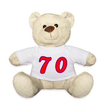 70. 70 ANS. 70e ANNIVERSAIRE. ANNIVERSAIRE 70 ANS. - Nounours - blanc - Devant