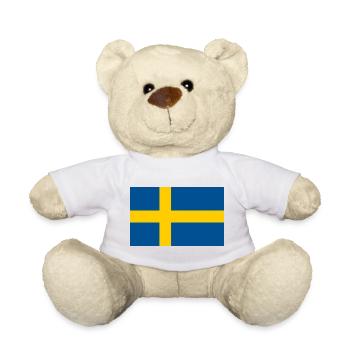 Schwedische Flagge Nordisches Kreuz - Teddy - Weiß - Vorne