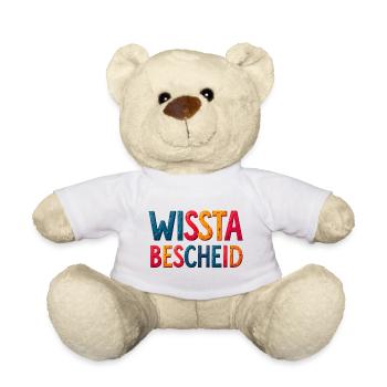 Farbige 3D Schriftkunst Metalllook - Teddy - Weiß - Vorne