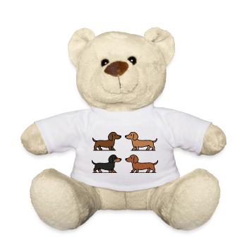 Niedlicher Dackel-Hund-Illustration minimalistischer Stil - Teddy - Weiß - Vorne