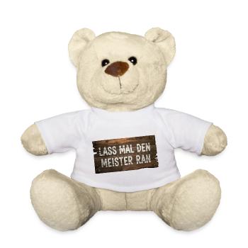 Lass mal den Meister ran – Handwerker Humor - Teddy - Weiß - Vorne