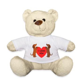 Amour teckel - Nounours - blanc - Devant