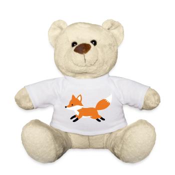 Süßer springender Fuchs minimalistischen Stil - Teddy - Weiß - Vorne