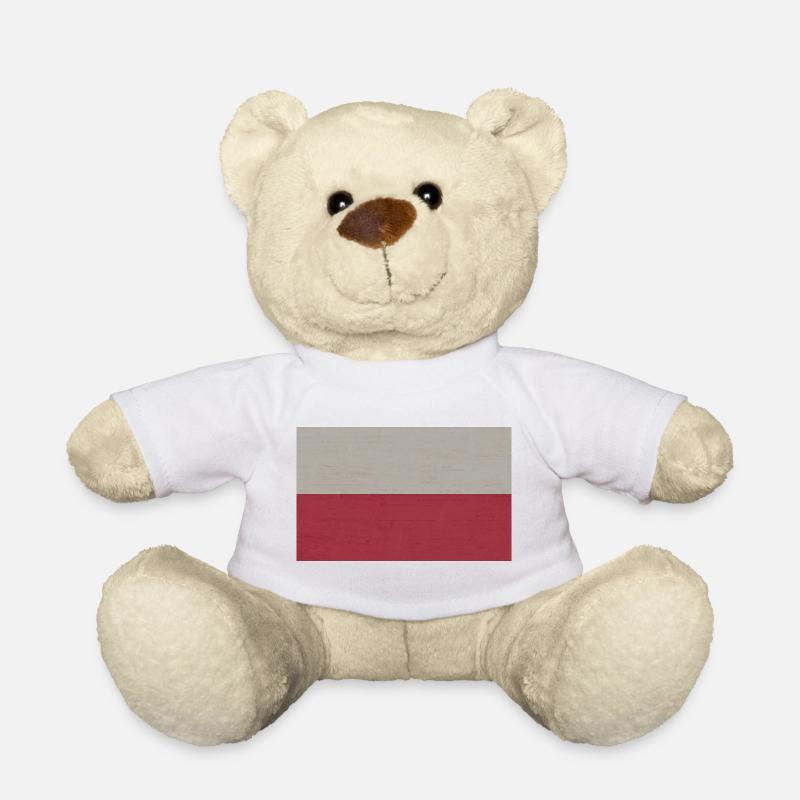 Drapeau polonais - Nounours - blanc