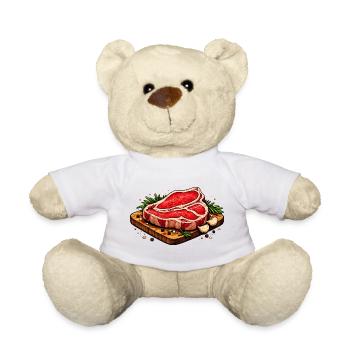 Illustration de steak juteux - Nounours - blanc - Devant