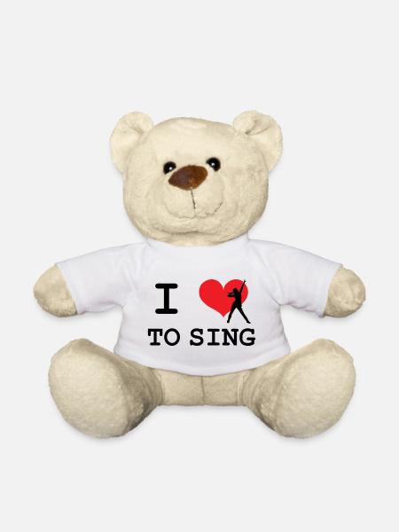 I love to sing - Teddy Bear - white