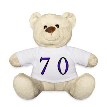 70. 70 ANS. 70e ANNIVERSAIRE. ANNIVERSAIRE 70 ANS. - Nounours - blanc - Devant
