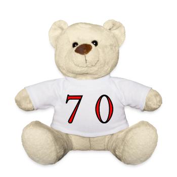 70. 70 ANS. 70e ANNIVERSAIRE. ANNIVERSAIRE 70 ANS. - Nounours - blanc - Devant