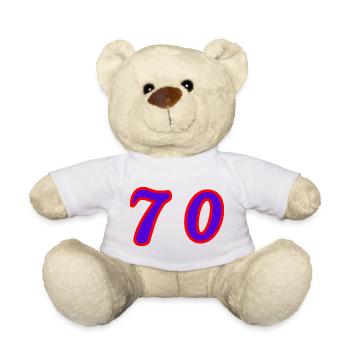 70. 70 ANS. 70e ANNIVERSAIRE. ANNIVERSAIRE 70 ANS. - Nounours - blanc - Devant