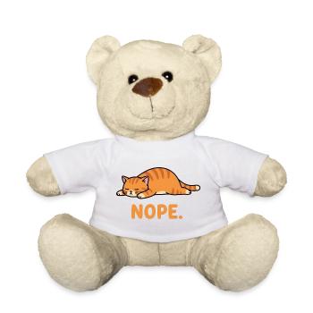 Nope Not Today Shirt Funny Lazy Cat Shirt Cat Love - Teddy - Weiß - Vorne