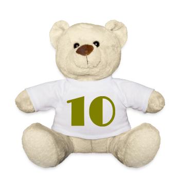 10. 10 YEARS. 10th ANNIVERSARY. 10 YEAR ANNIVERSARY. - Teddy Bear - white - Front