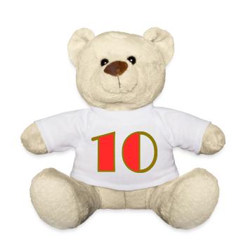 10. 10 YEARS. 10th ANNIVERSARY. 10 YEAR ANNIVERSARY. - Teddy Bear - white - Front