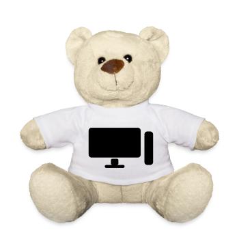 Minimal PC Setup Icon – Gamer Design - Teddy - Weiß - Vorne