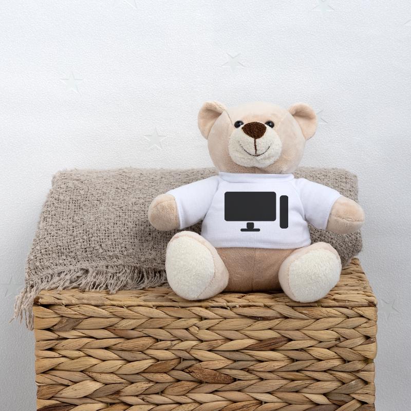Minimal PC Setup Icon – Gamer Design Teddy Bear