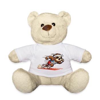 Sprinting sloth in running style - Teddy Bear - white - Front