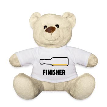 Finisher (Bier / Bierchen / Biertrinker / POS 2C) - Teddy - Weiß - Vorne
