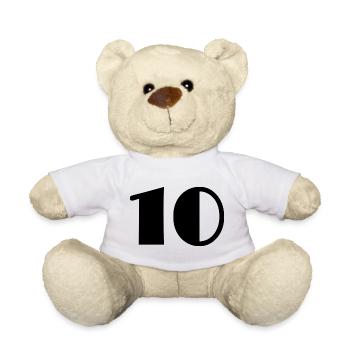 10. 10 YEARS. 10th ANNIVERSARY. 10 YEAR ANNIVERSARY. - Teddy Bear - white - Front
