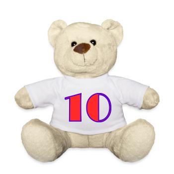10. 10 YEARS. 10th ANNIVERSARY. 10 YEAR ANNIVERSARY. - Teddy Bear - white - Front