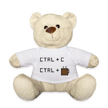 CTRL+C Coffee Edition - Retro Office Humor - Teddy Bear - white - Front