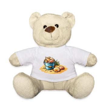 Muscheln im Eimer Strand Illustration  - Teddy - Weiß - Vorne