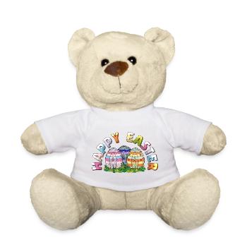 Happy Easter Brick Builder Easter Eggs Bricks - Teddy Bear - white - Front