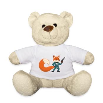 Un Gentleman Renard avec un pistolet - Nounours - blanc - Devant