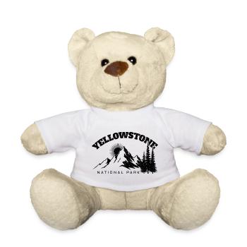 Hiking Yellowstone National Park - Teddy Bear - white - Front