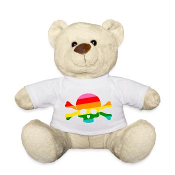 Regenbogen Totenkopf - Teddy - Weiß - Vorne