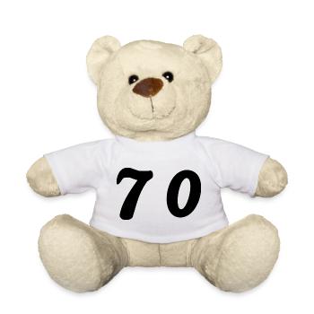 70. 70 ANS. 70e ANNIVERSAIRE. ANNIVERSAIRE 70 ANS. - Nounours - blanc - Devant