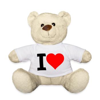 Red Heart - Clear Love Look - Teddy Bear - white - Front