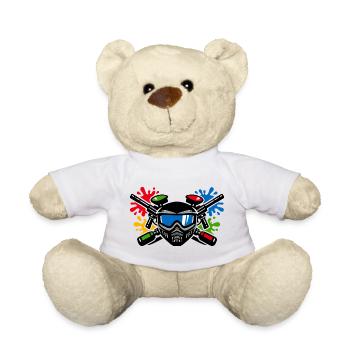 Graffiti helmet with paint splash - Teddy Bear - white - Front