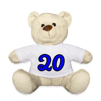 20. 20e ANNIVERSAIRE. ANNIVERSAIRE 20 ANS. 20 ANS. - Nounours - blanc - Devant