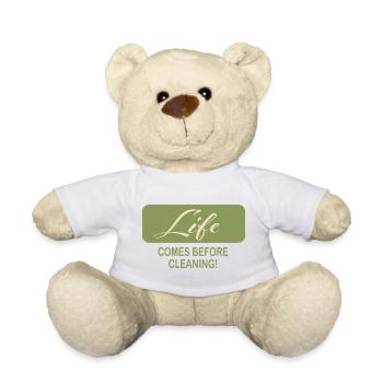 Minimalistisches Zitat über das Leben vor der Reinigung - Teddy - Weiß - Vorne