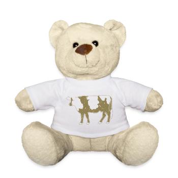 Cow Silhouette Farm Grunge Style - Teddy Bear - white - Front