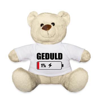 Geduld 1% Akku – Cooles Sarkasmus Design Geschenk - Teddy - Weiß - Vorne