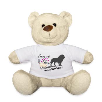 Every cat has a lion heart - Teddy Bear - white - Front