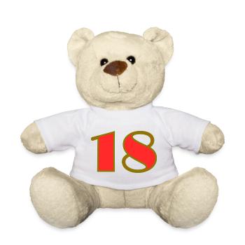 18. 18 JAHRE ALT. 18-JÄHRIGES JUBILÄUM. 18. GEBURTSTAG. - Teddy - Weiß - Vorne