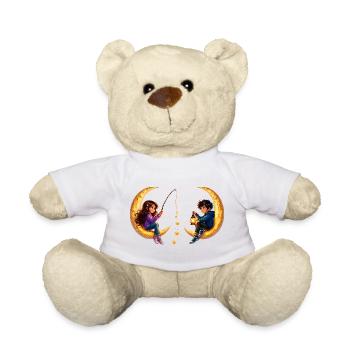 Young Girls Crescent Moon - Teddy Bear - white - Front