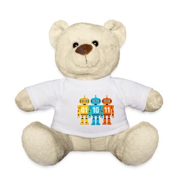 Robot 01 10 11 – Binary Sci-Fi Design - Teddy Bear - white - Front