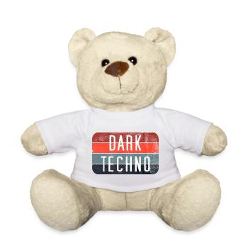 Dark Techno Retro Logo Tee - Teddy Bear - white - Front