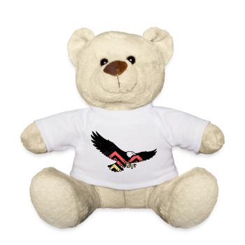 Adler Deutschland Fan Flagge - Teddy - Weiß - Vorne