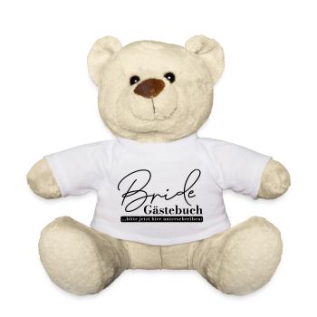 Bride Gästebuch Shirt – JGA Unterschriften T-Shirt - Teddy - Weiß - Vorne