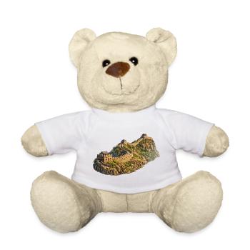 Great Wall of China on Rocky Hiking Trail - Teddy Bear - white - Front